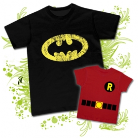 Camiseta PAPA BATMAN + Camiseta ROBIN | Ropa Bebés en Mis Diablillos