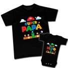 Camiseta SUPER PAPÁ Mario - Body SUPER HIJO Mario