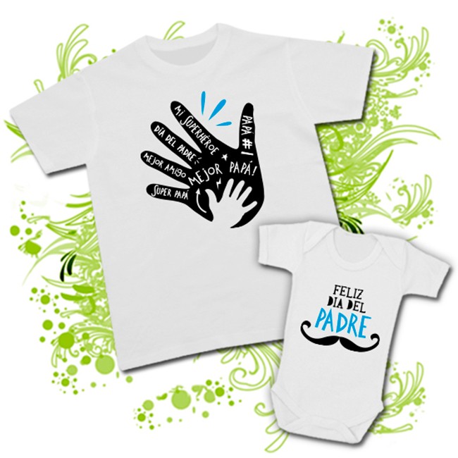 Camiseta MANO FRASES PADRE + Body bebé FELIZ DIA DEL PADRE | Ropa Bebés en  Mis Diablillos